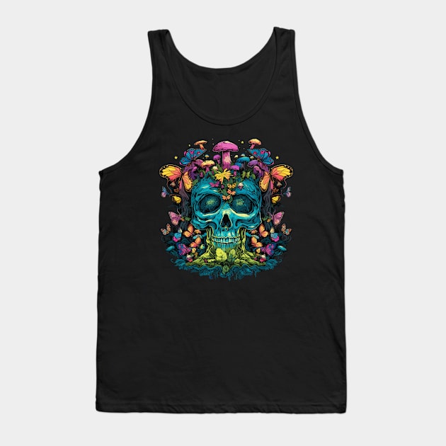 Skull Tree Butterfly Garden Tank Top by MushMagicWear